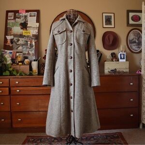 Light Gray Wool Blend Trench Coat